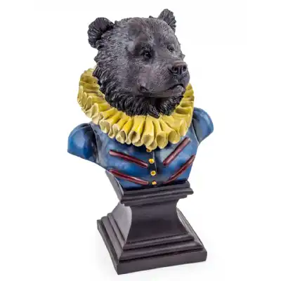 Gentry Black Bear Bust Statue in Uniform
