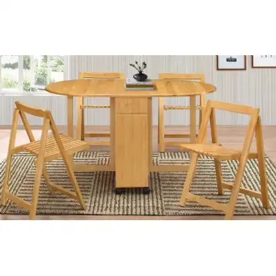 Butterfly Drop Leaf Dining Set in Natural