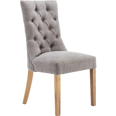 The Chair Collection Curved Button Back Dining Chair Natural