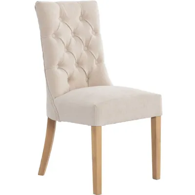 The Chair Collection Curved Button Back Dining Chair Natural