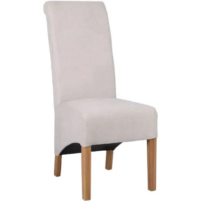 The Chair Collection Scroll Back Dining Chair Natural