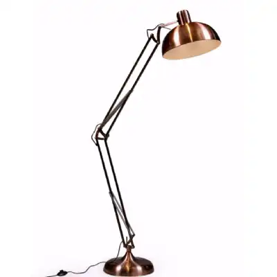Large Copper Adjustable Floor Lamp Desk Style