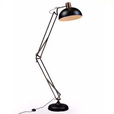 Black and Copper Desk Style Adjustable Floor Lamp
