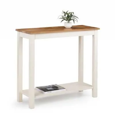 COXMOOR CONSOLE TABLE 90CM IVORY AND OAK