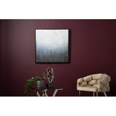 83x83 Framed Light Blue Grey And Brown Abstract Canvas