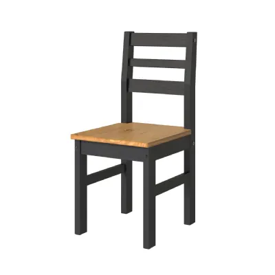 Black Ladder Back Dining Chair Antique Wax Oak Seat
