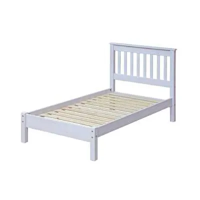 Modern White Painted 3ft 90cm Single Slatted Low End Bed Frame