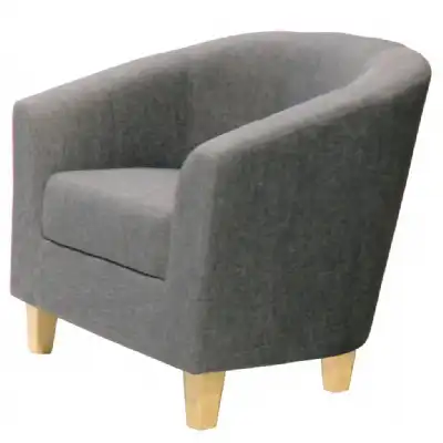 Grey Fabric Tub Chair with Light Legs