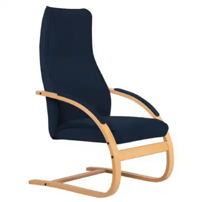 Dark Blue Aqua Clean Fabric Cantilever Based Relaxer Chair