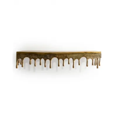Gold Dali Drip Large Rectangular Aluminium Wall Shelf