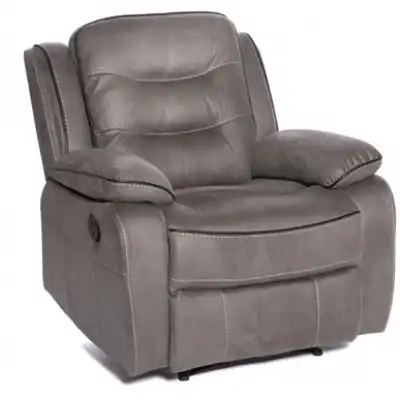 Grey Fabric Manual Recliner Armchair