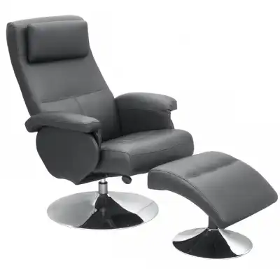 Black, Brown or Cream Swivel Recliner Chairs and Footstools