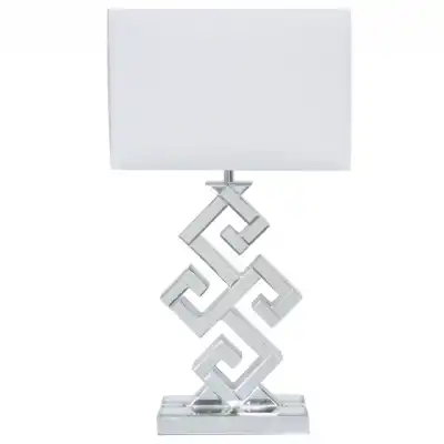 Clear Glass Table Lamp White Shade