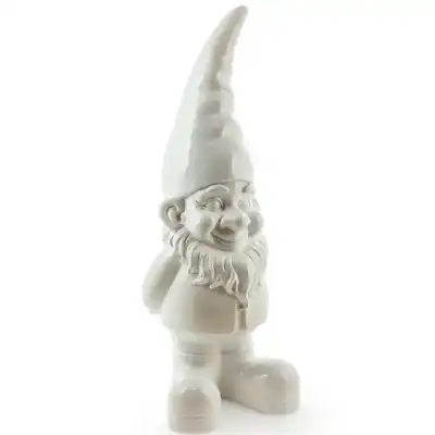 Giant White Standing Gnome Figure