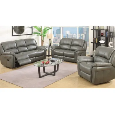 Leather Air 3 Seat Manual Reclining Sofas