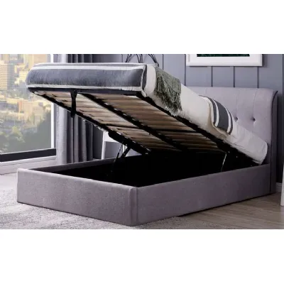 Grey Fabric End Open Ottoman Beds