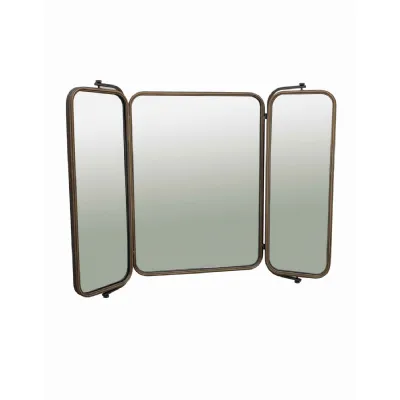 Industrial Large 3 Fold Wall Mirror