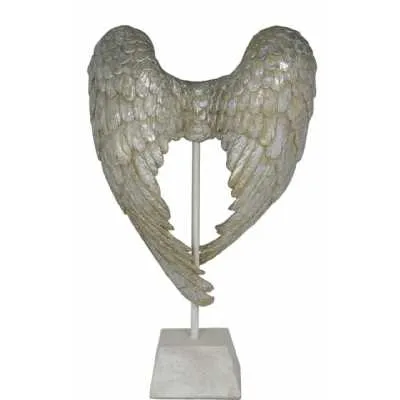 Mother Of Pearl Angel Wing Decoration On Stand
