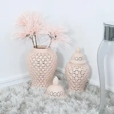 Pink Ceramic Ginger Jar