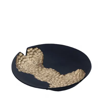 40cm Black With Gold Metal Dish