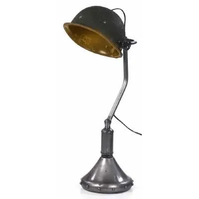 Upcycled Lighting Steel Vintage Lamp Army Helmet like Shade