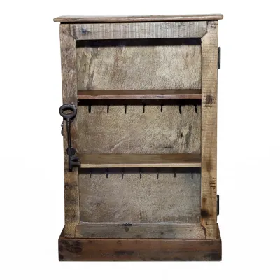 Key Cabinet with Hooks, Shelf and Antique Key Handle