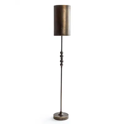 Industrial Metal Franklin Floor Lamp With Tall Cylinder Shade