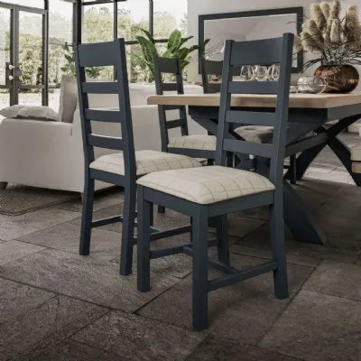 HOP Dining And Occasional Blue Slatted Dining Chair Beige