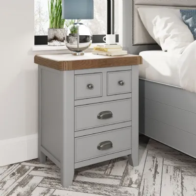 HOP Bedroom Grey Extra Large Bedside Cabinet