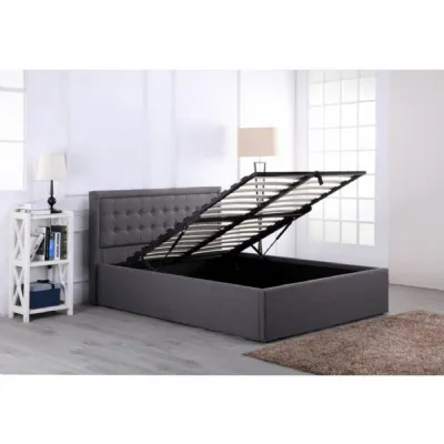 Ottoman Grey Fabric Bed 5ft