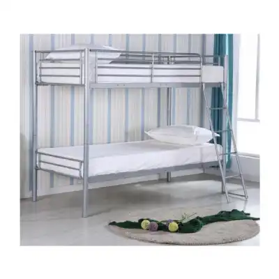 Silver or White Metal Bunk Beds