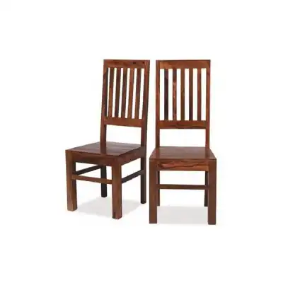 Jali Dark High Back Slat Chair (Pair)