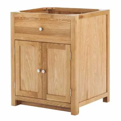 Handmade Oak Kitchens 2 Door Sink Cabinet With With false drawer