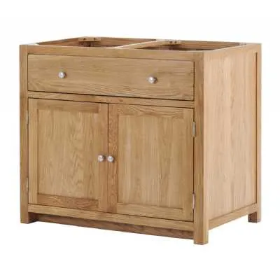 Handmade Oak Kitchens 2 Door 1 Drawer Cabinet With soft close drawers