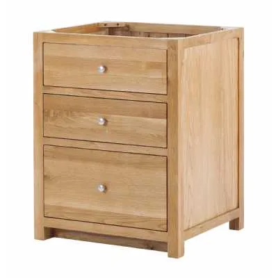 Handmade Oak Kitchens 3 Drawer Cabinet With 3 sets of soft close drawers