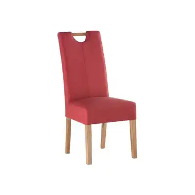 Pair of Red Leather Dining Chairs