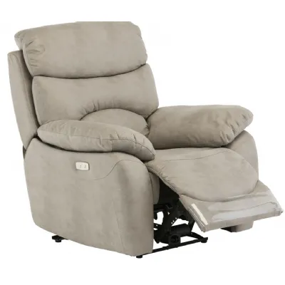 Light Grey Soft Fabric Electric Armchair