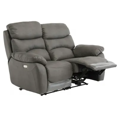 Dark Grey Soft Fabric Electric 2 Seat Sofa