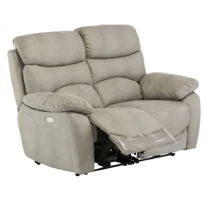 Light Grey Soft Fabric Electric 2 Seat Sofa
