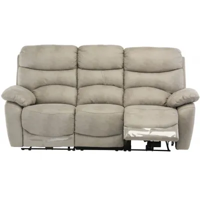 Light Grey Soft Fabric Electric 3 Seat Sofa