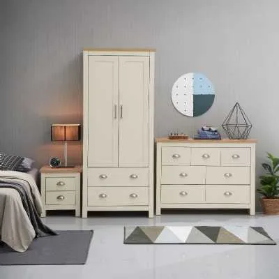 3 Piece Bedroom Set (2 Door Wardrobe, 3+4 Chest, 2 Drawer Bedside)