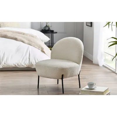 Lulu Boucle Accent Chair Ivory