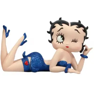 Betty Boop Lying Down Blue Glitter