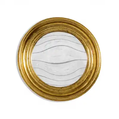 Round Antique Gold Convex Mirror