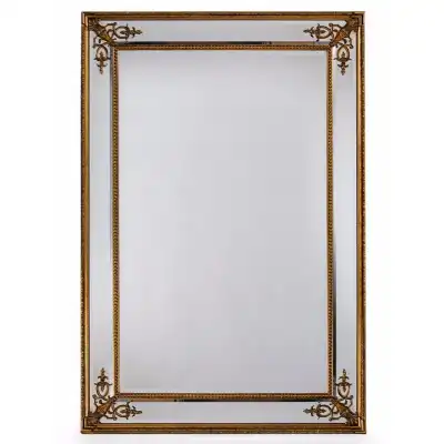 Gold Ornate Rectangular French Wall Mirror