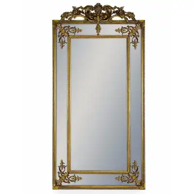 Large Gold Ornate Tall Rectangular Wall Mirror