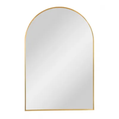 Extra Large Arch Gold Metal Flare Framed Broadway Wall Mirror