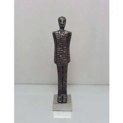 Mint Homeware Large Standing Man Sculpture Grey Nickel