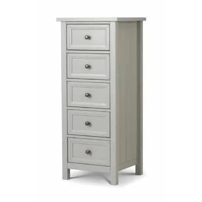 Maine 5 Drawer Tall Chest Dove Grey