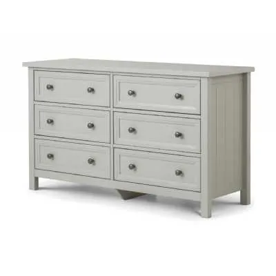 Maine 6 Drawer Wide Chest Dove Grey
